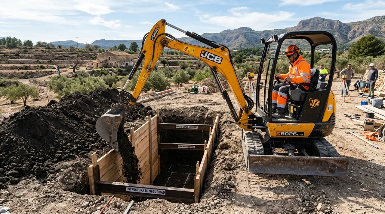 Preparación de un hueco para depósito enterrado